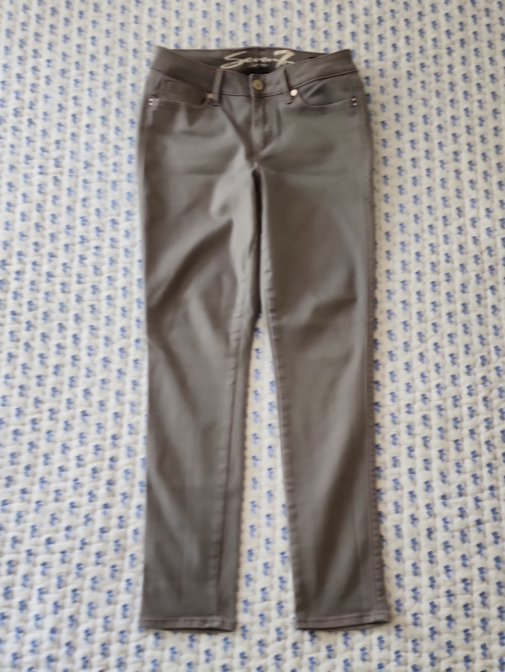 Seven7 High Rise Skinny Brushed Medium Gray Jeans Size 4